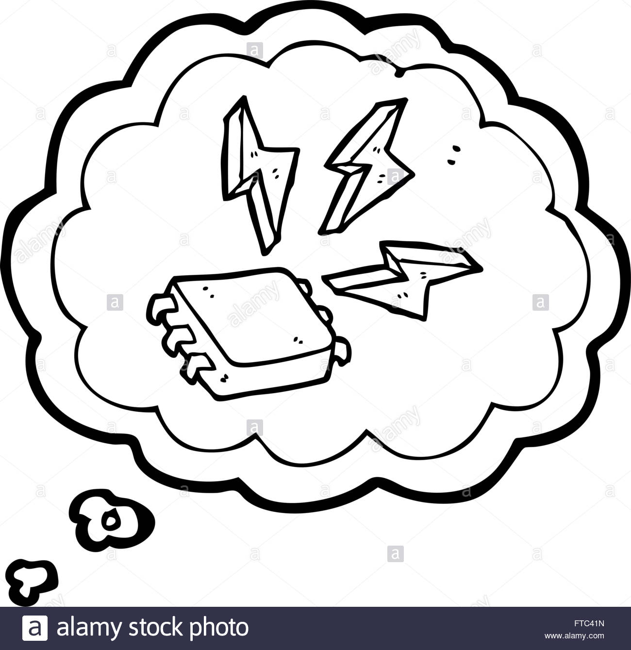 1300x1339 Freehand Drawn Thought Bubble Cartoon Computer Chip Stock Vector