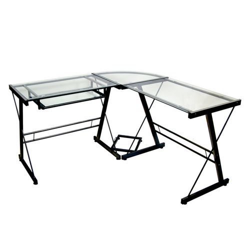 500x500 Glass And Black Metal Corner Computer Desk Walmart Canada