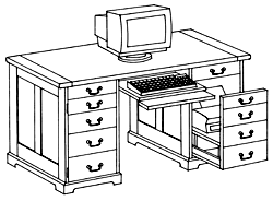 Computer Desk Drawing at GetDrawings | Free download