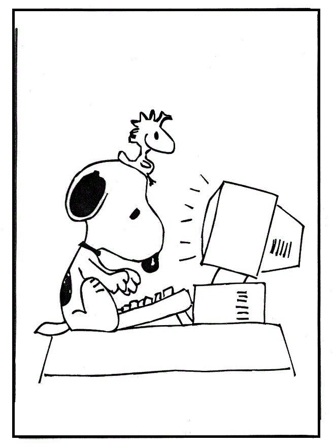660x880 Snoopy Playing Computer Coloring Picture For Kids Snoopy