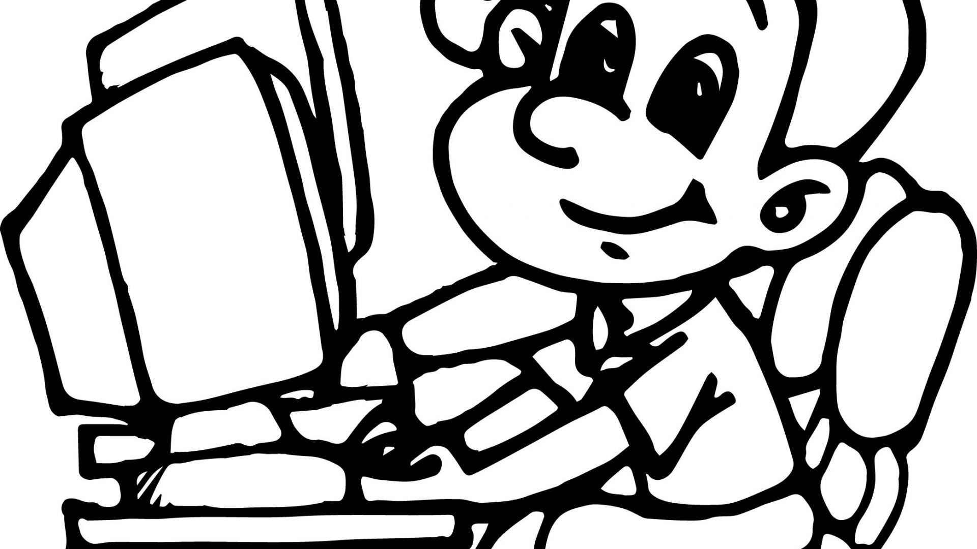 1920x1080 Video Games Cartoon Kid Playing Computer Coloring Pages For Kids
