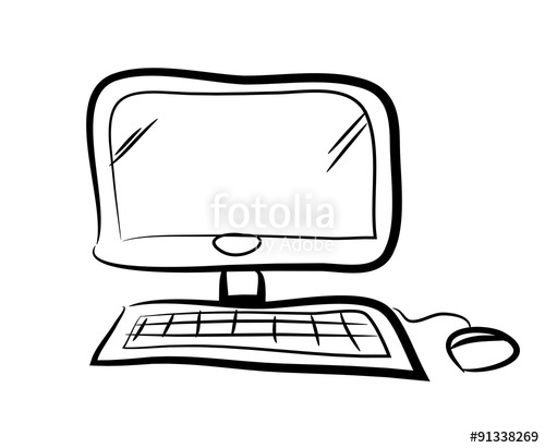 500x411 Computer Doodle, Hand Drawn Vector Doodle Illustration