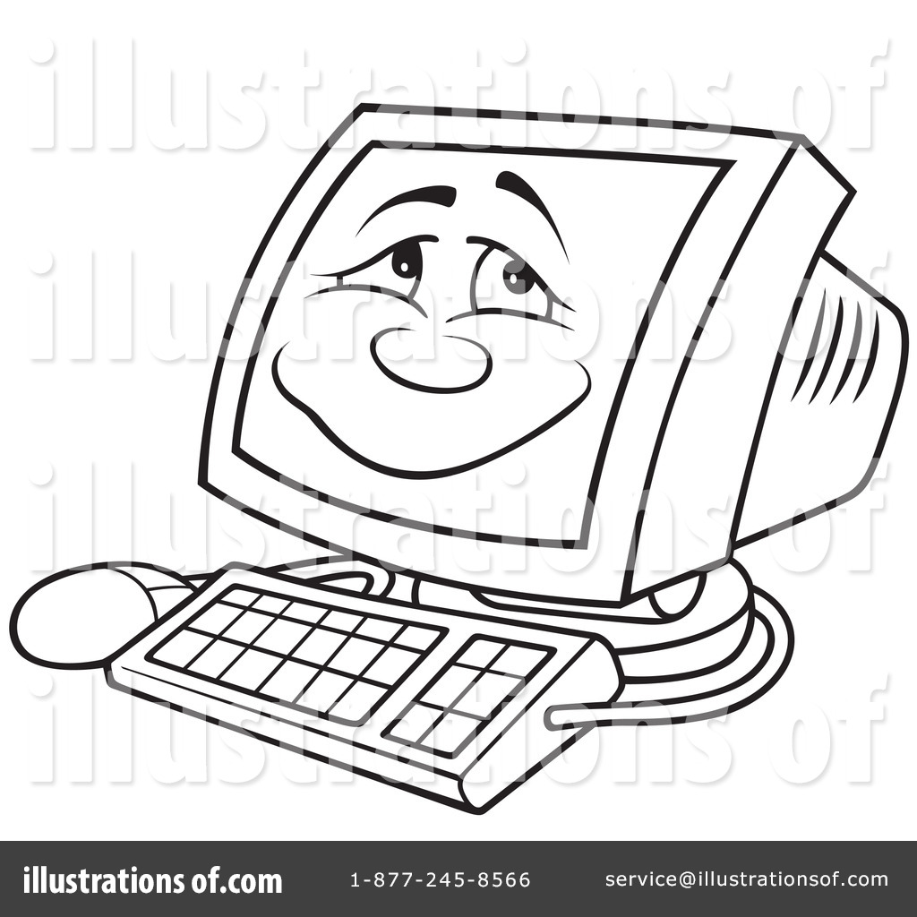 1024x1024 Computer Clipart Line Drawing