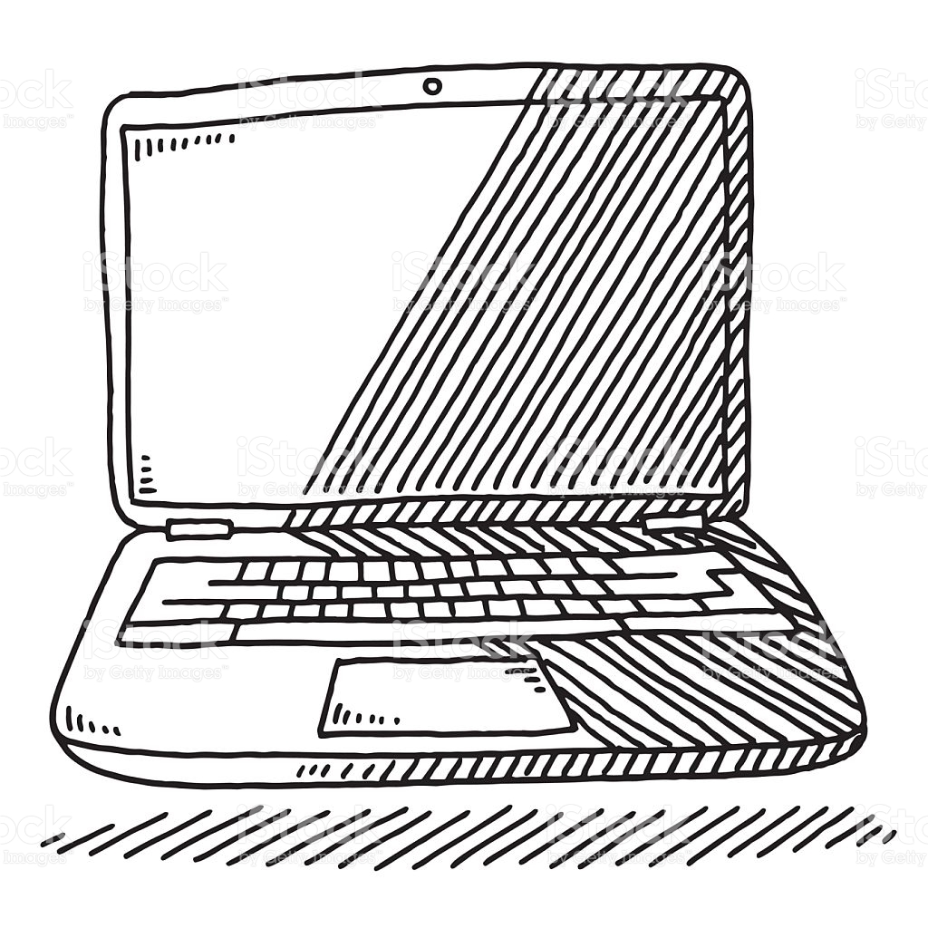 1024x1024 Drawn Notebook Computer Line