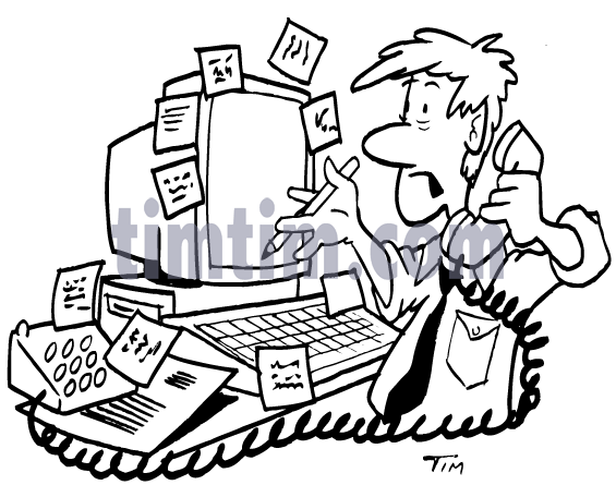 565x445 Free Drawing Of A Busy Guy Bw From The Category Occupations +