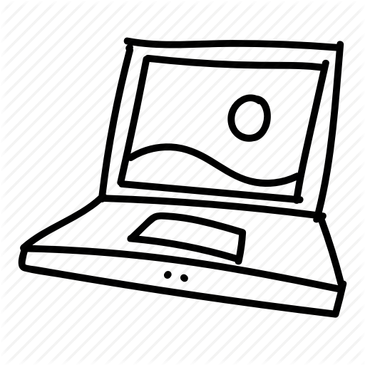 512x512 Computer, Doodle, Drawing, Electronics, Gadget, Hand Drawn, Laptop