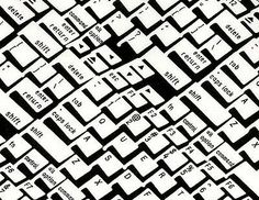 236x182 Computer Keyboard With Coloured Keys Letters Numbers Quilt Fabric