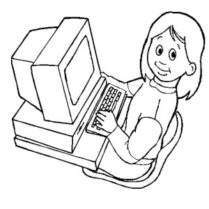300x300 How To Draw A Computer Coloring Page Coloring Sun