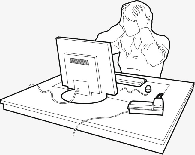 650x516 Black And White Line Drawing Illustrations Of Overtime Fatigue