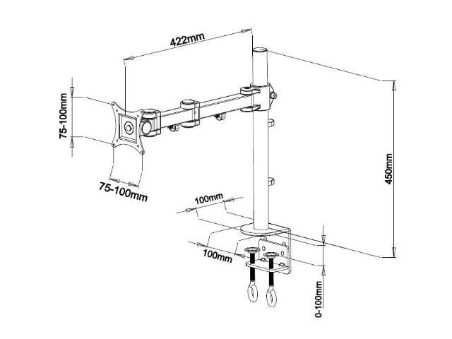 640x480 Mount It Mi 751 Articulating Single Arm Computer Monitor Desk