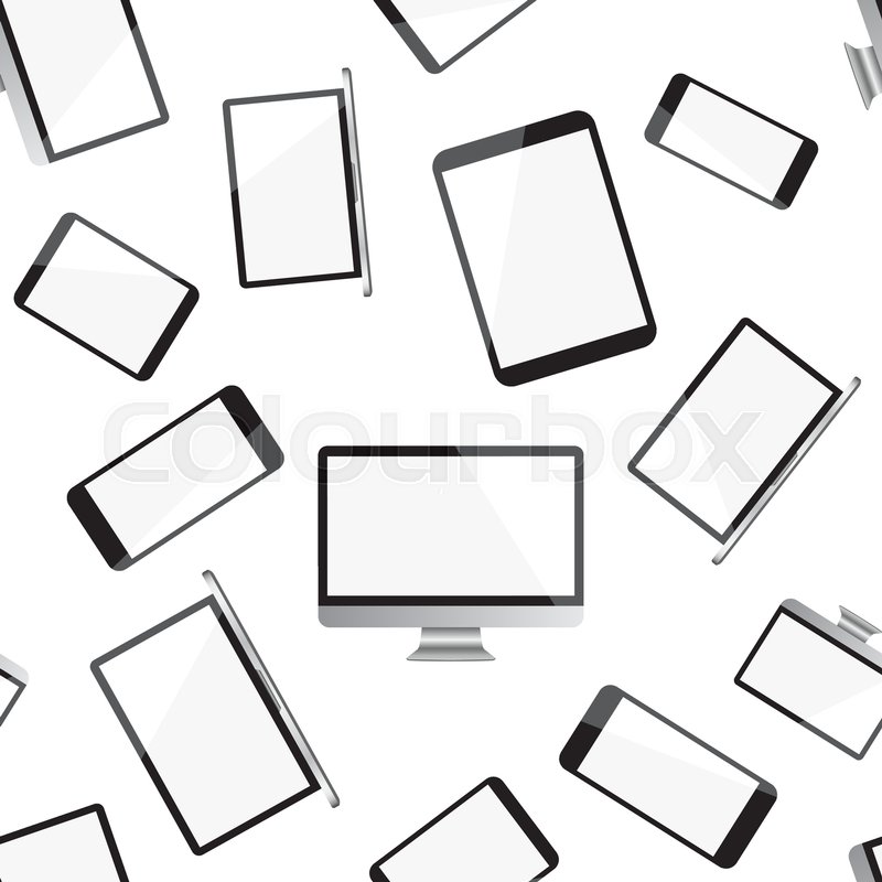 800x800 Realistic Smartphone, Tablet, Laptop And Desktop Computer Monitor