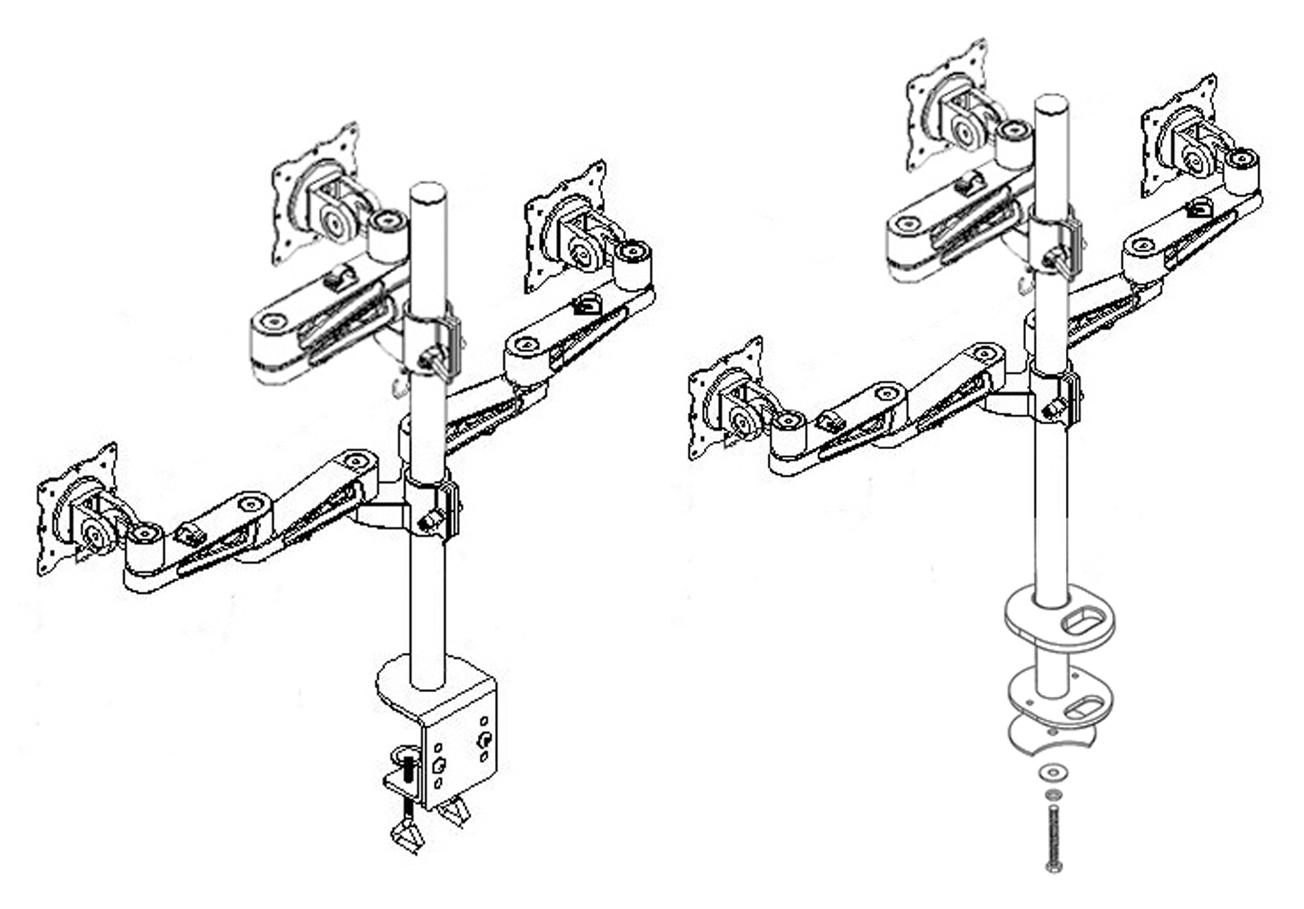 1304x909 Ultraview 435 Triple Monitor Arm Desk Mount Ergomounts