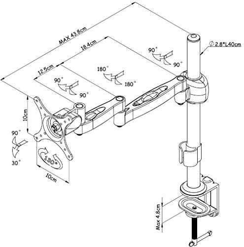 495x500 Am04 Silver Single Arm Lcd Led Monitor Desk Mount Bracket For 17