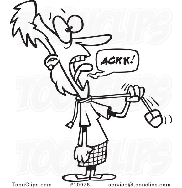 581x600 Cartoon Black And White Line Drawing Of A Lady Being Strangled By