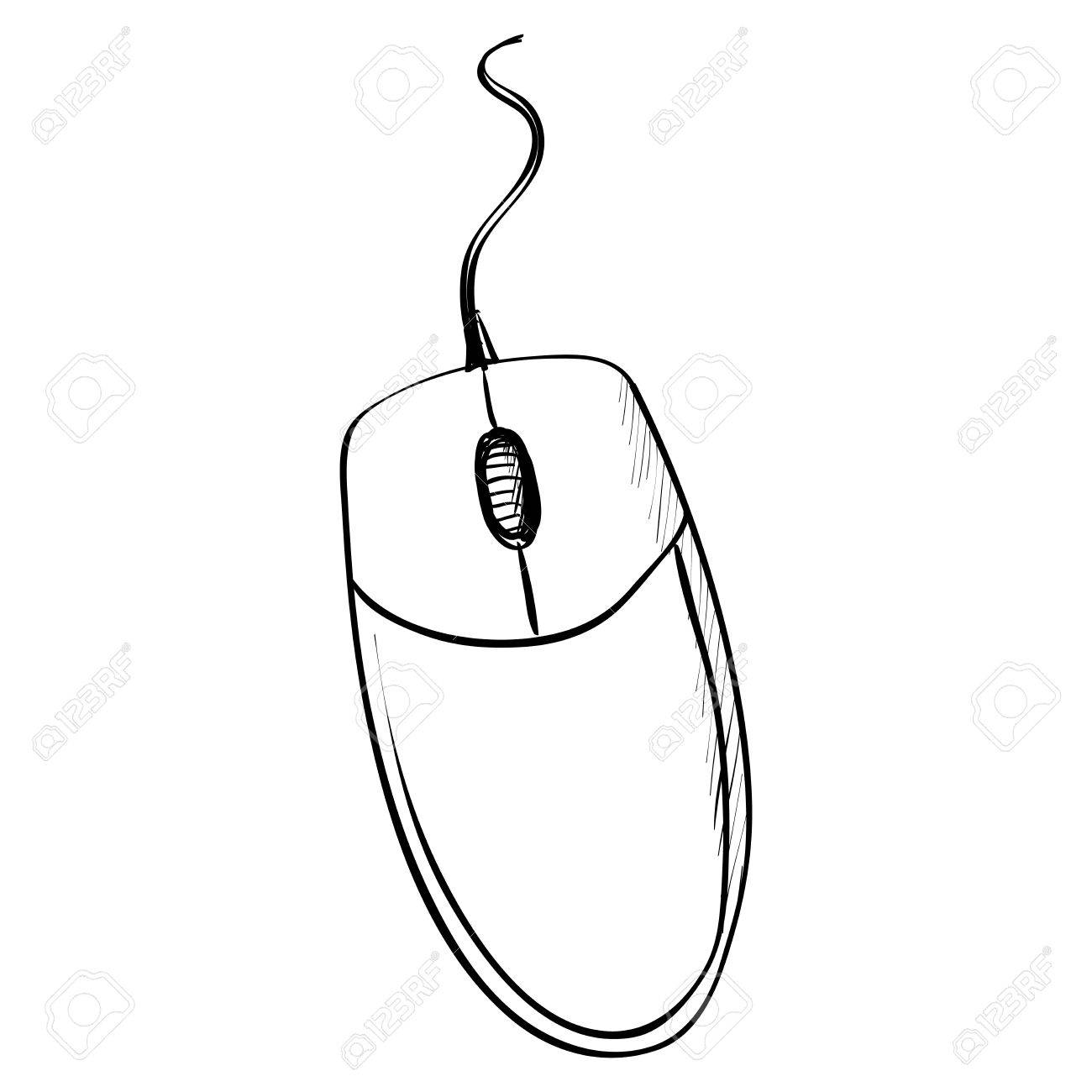 1300x1300 Computer Mouse. Doodle Style. Excellent Vector Illustration