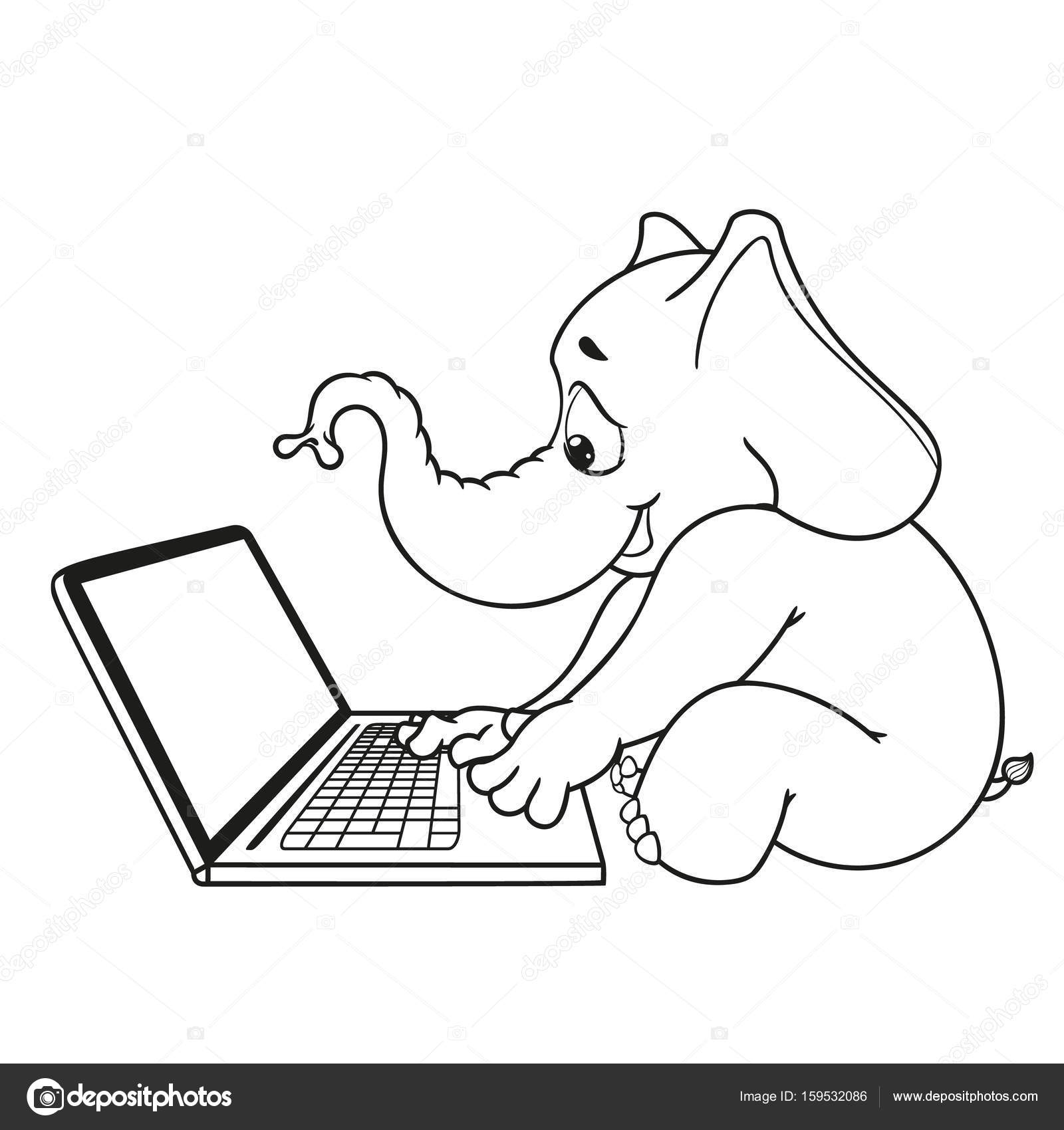 1600x1700 Elephant. Character. Sits