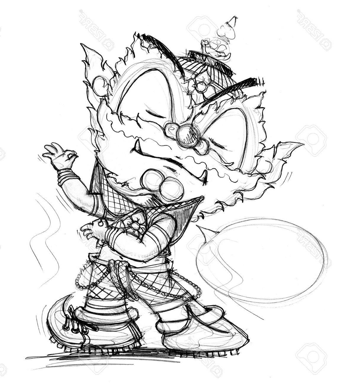 1158x1300 Pencil Drawing Manager Front Computer Stock Illustration 98237021