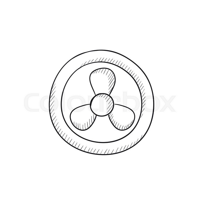 800x800 Computer Cooler Vector Sketch Icon Isolated On Background. Hand