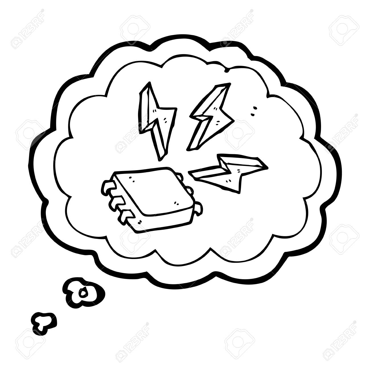 1300x1300 Freehand Drawn Thought Bubble Cartoon Computer Chip Royalty Free