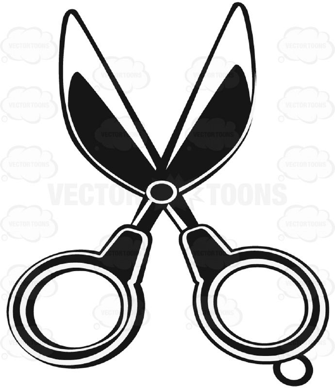 690x800 Paper Cutting Scissors Open Black And White Computer Icon