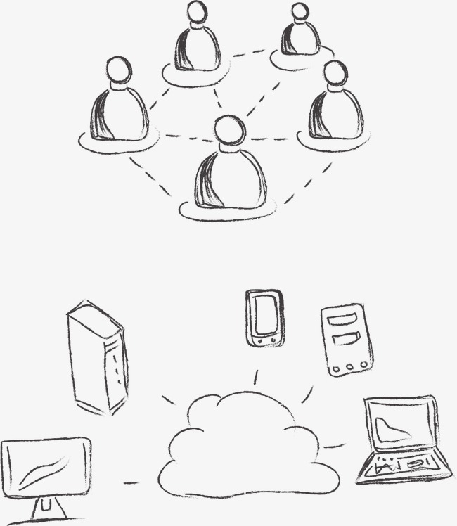 650x748 Vector Hand Drawn Characters And Computer, Hand Drawn Computer