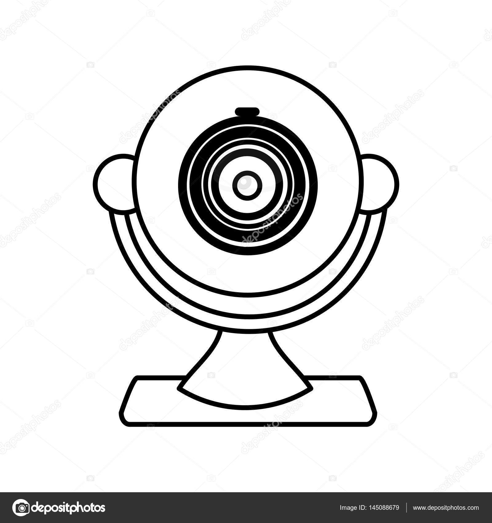 1600x1700 Contour Computer Camera Icon Stock Vector Grgroupstock