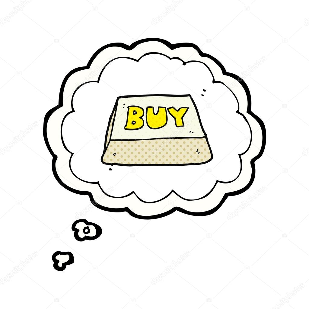 1024x1024 Thought Bubble Cartoon Computer Key Buy Symbol Stock Vector