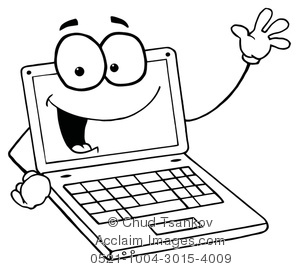 300x270 Image Of Black And White Smiling And Waving Laptop Computer