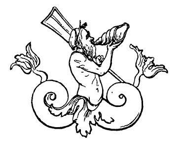 373x295 Triton Blowing Conch Shell Drawing After A Roman Oil Lamp