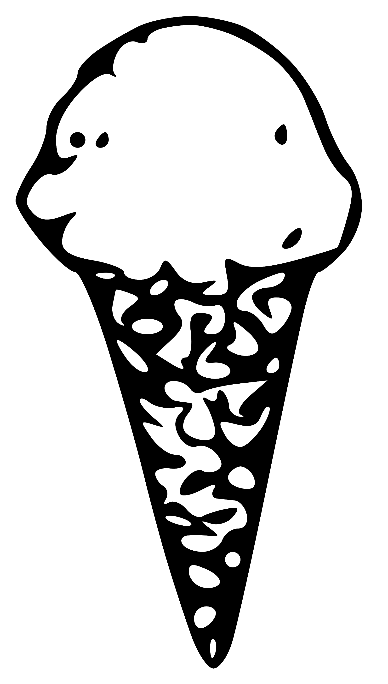 1620x2851 Drawn Waffle Cone Black And White
