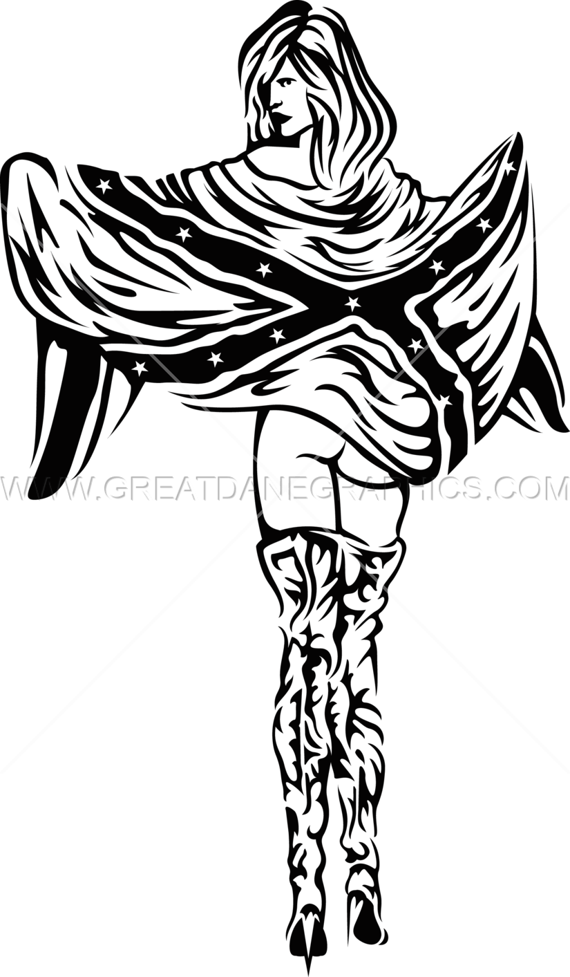 825x1413 Confederate Girl Production Ready Artwork For T Shirt Printing