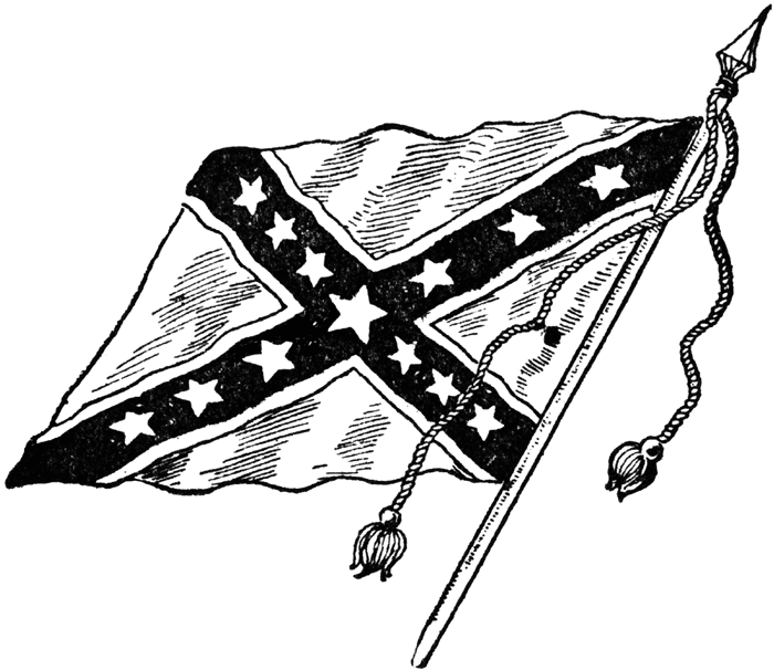700x606 Confederate Soldier With Flag Drawing