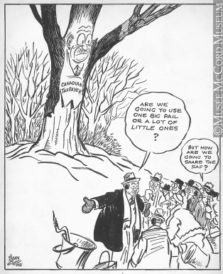 314x385 M965.199.5095 Conference On How To Tap The Maple Tree. Drawing