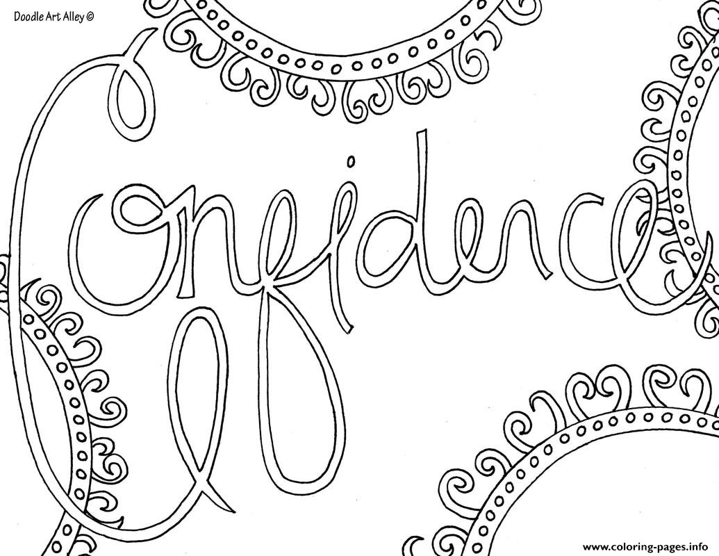 1035x800 Word Confidence Coloring Pages Printable