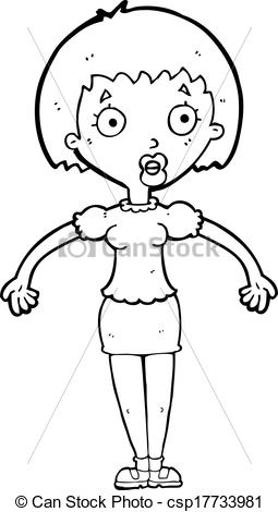 255x470 Cartoon Confused Woman Shrugging Shoulders Vector