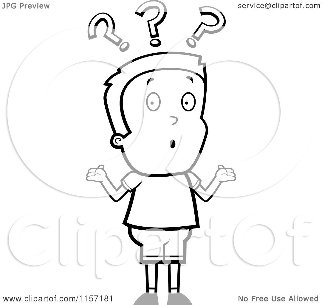 1080x1024 Cartoon Clipart Of A Black And White Confused Boy Shrugging Under