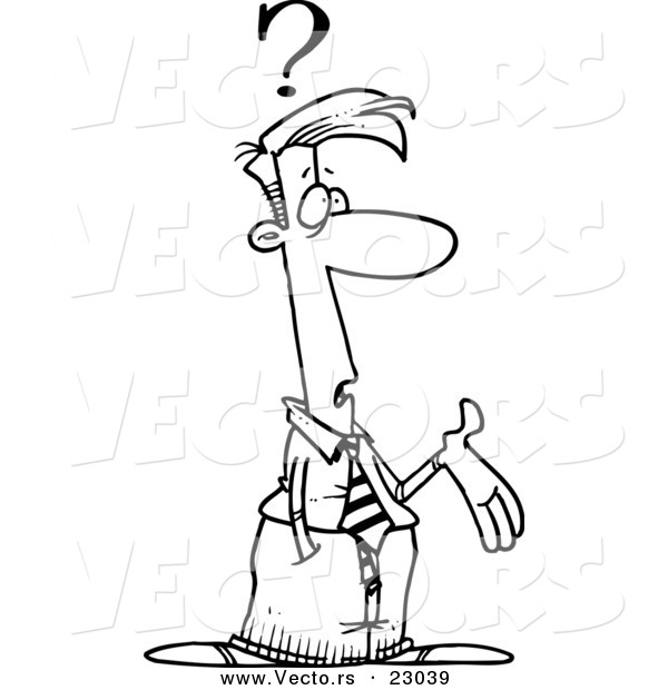 600x620 Vector Of A Cartoon Confused Businessman Gesturing