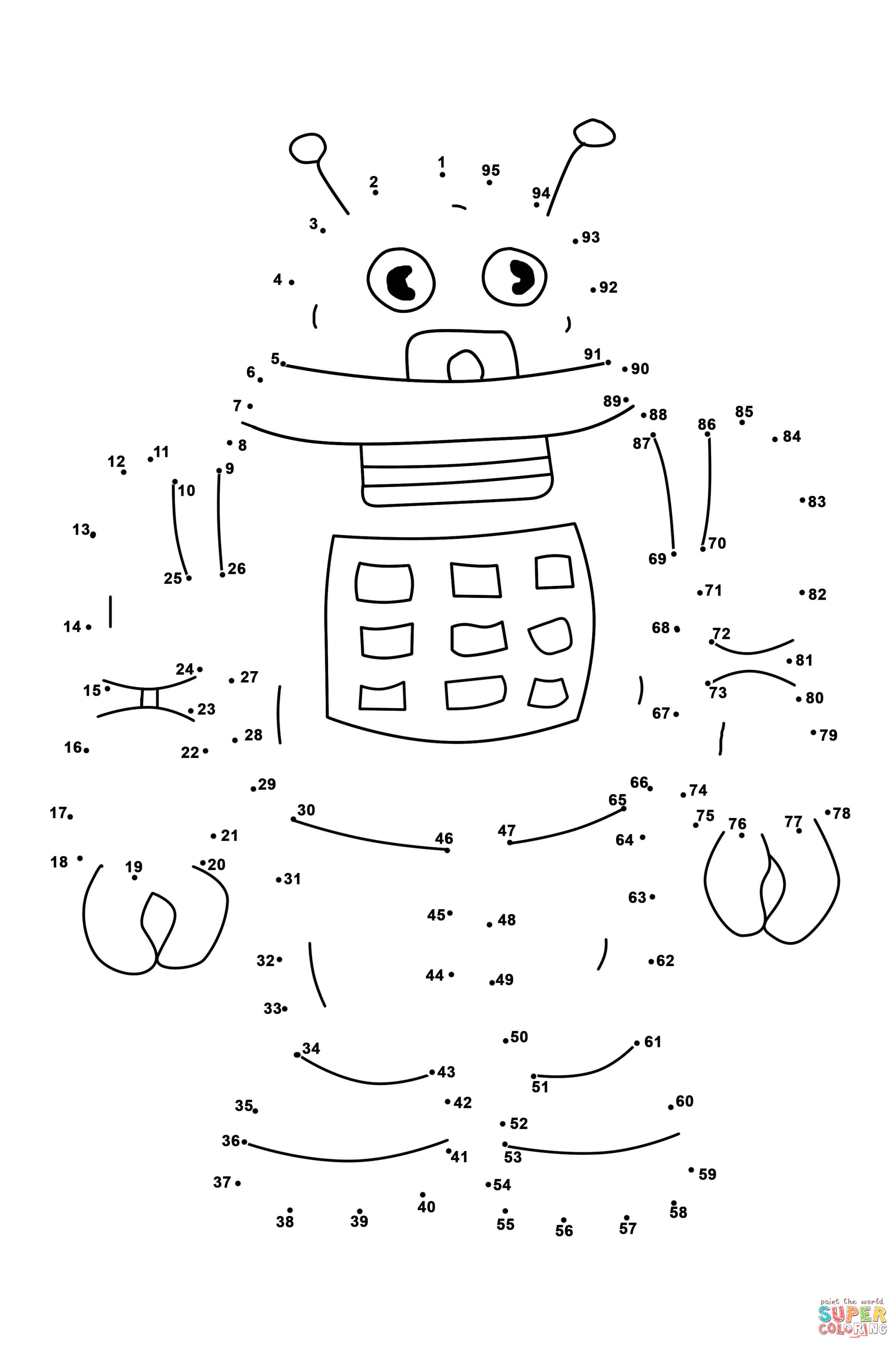 2398x3602 Robot Connect The Dots Preschool In Snazzy Coloring Page Dot