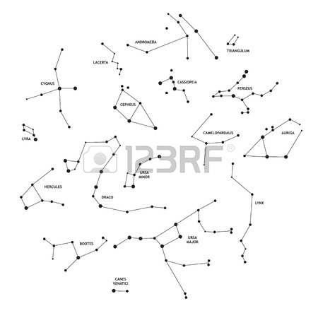450x450 Sky Map With Stars And Constellations Vector Royalty Free Cliparts