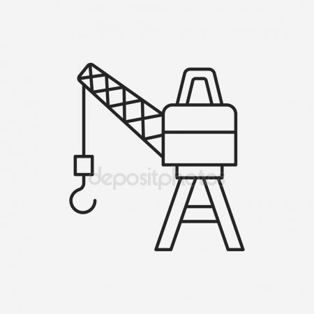 450x450 Construction Crane Line Icon. Stock Vector Rastudio