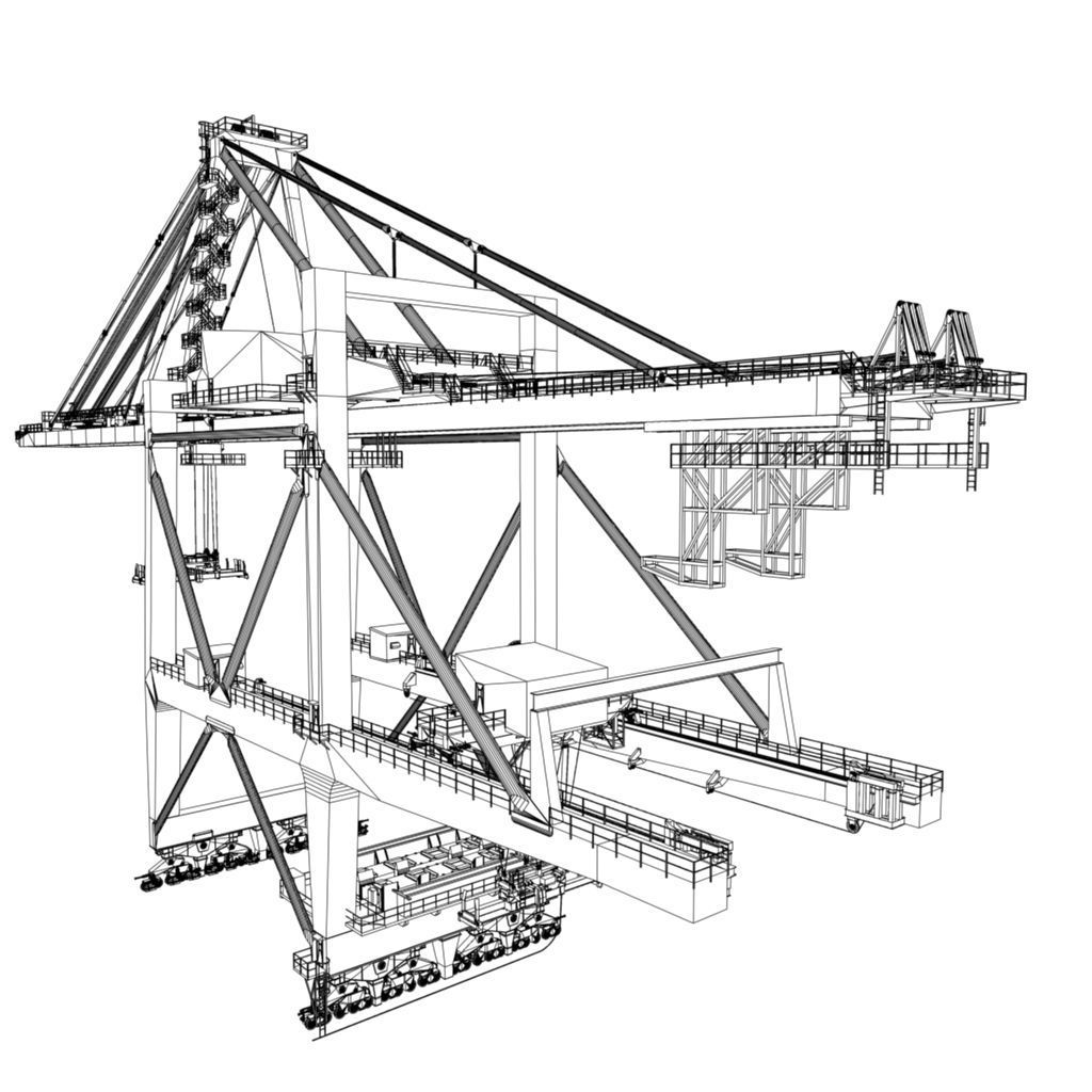 1024x1024 3d Model Harbour Crane Cgtrader