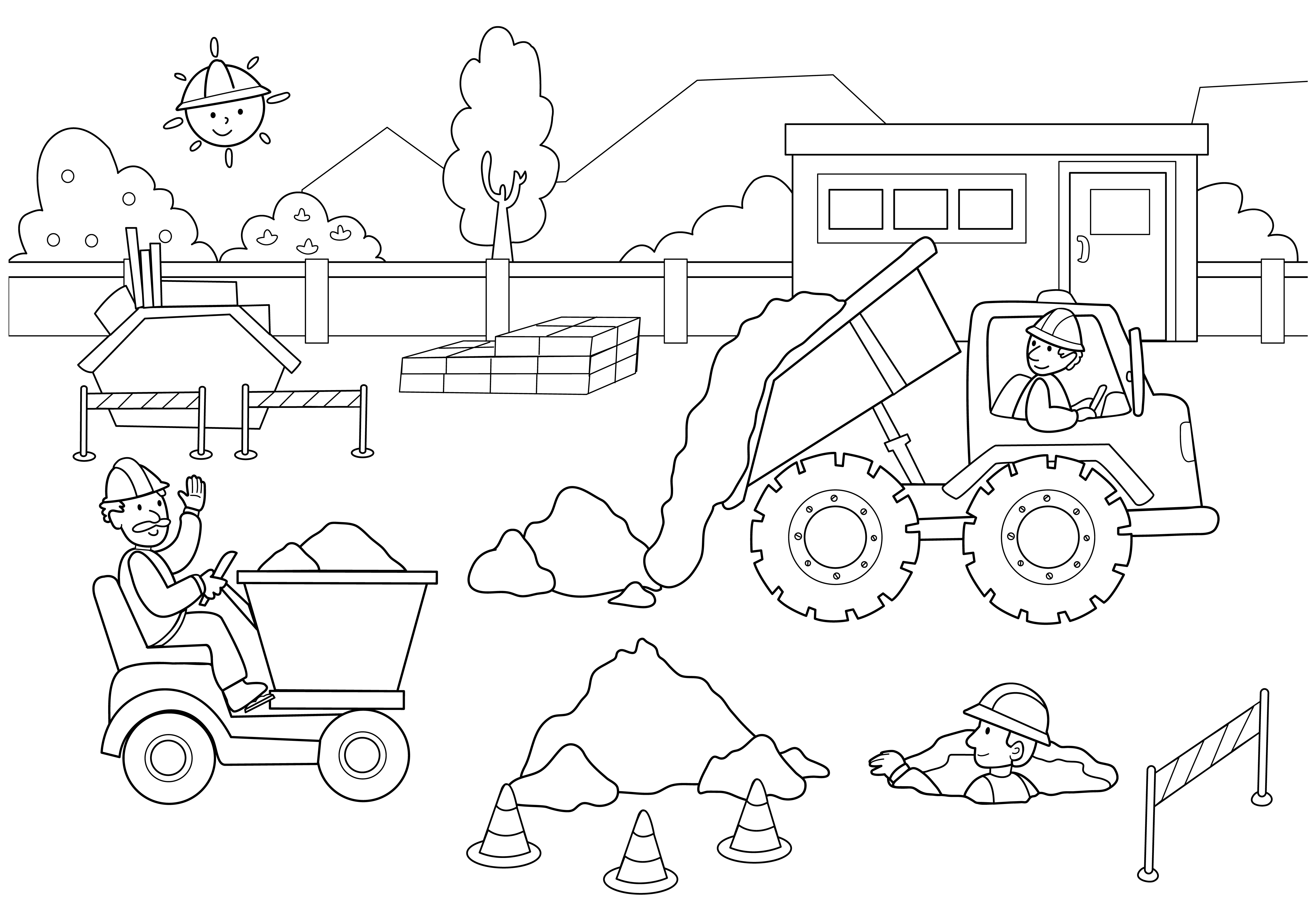 5025x3508 Construction Coloring Pages