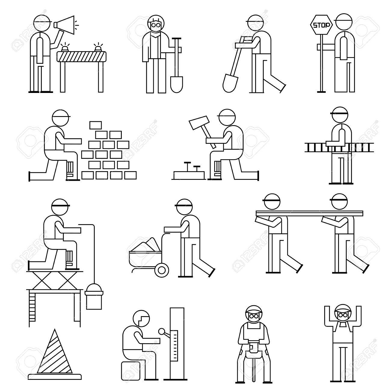 1300x1300 Working People In Construction Site Royalty Free Cliparts, Vectors