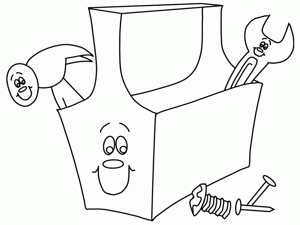 957x718 Tool Box Coloring Page