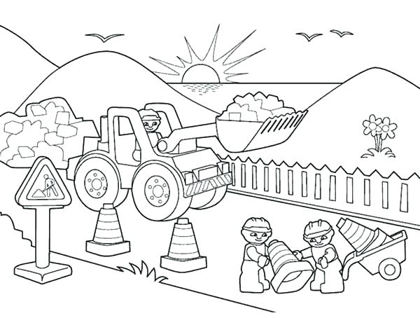 600x454 Construction Coloring Pages Construction Coloring Pages Bulldozer