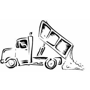 300x300 Dump Truck Unloading Coloring Page