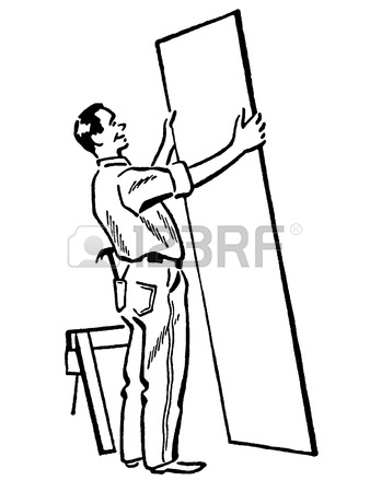 338x450 A Vintage Style Drawing Of A Construction Worker Stock Photo
