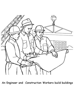 290x353 Construction Workers Coloring Page Amp Coloring Book