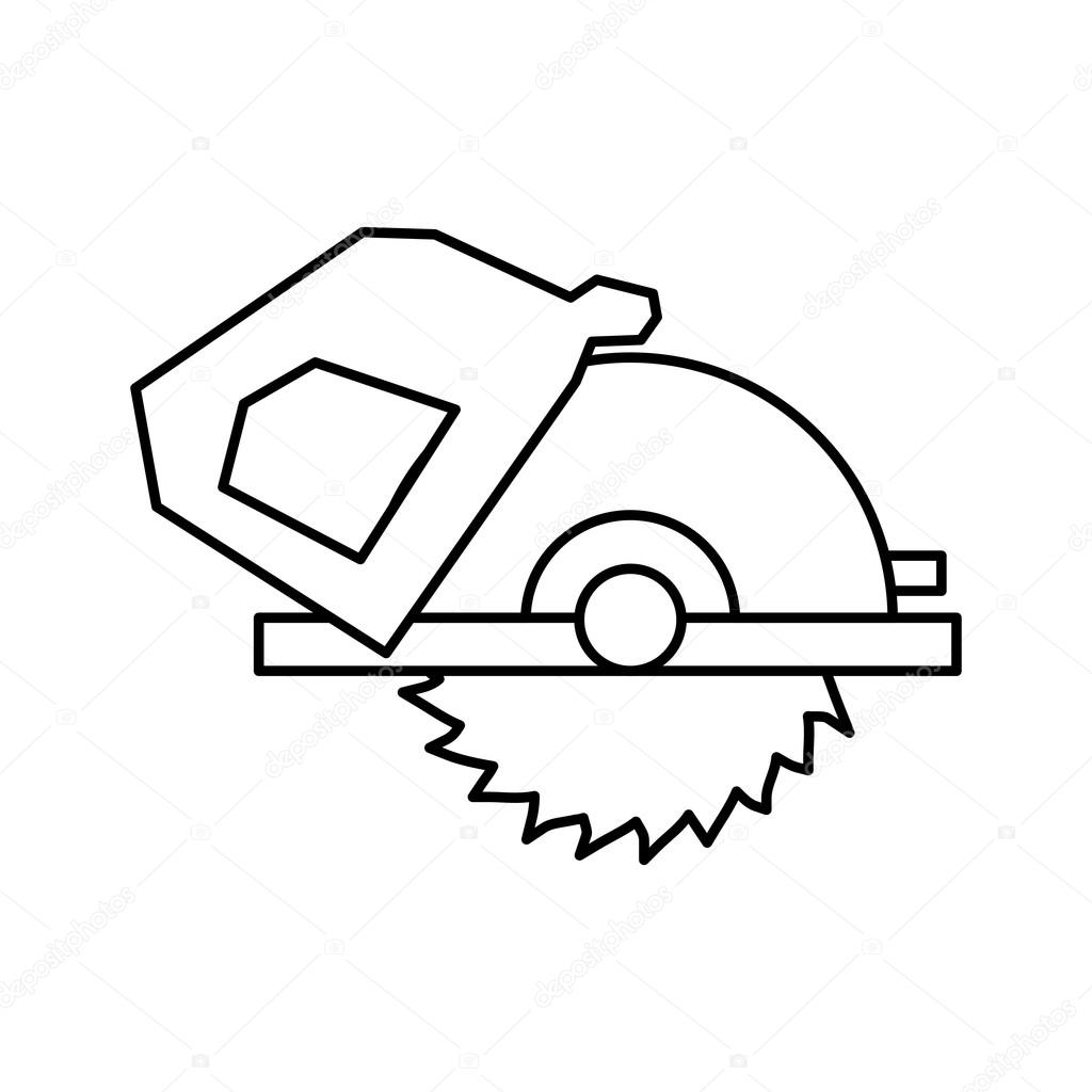 1024x1024 Electric Saw Tool Icon. Construction And Repair Design. Vector G