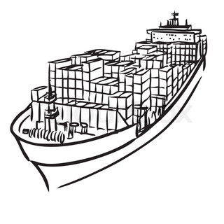 320x320 Cargo Ship Clipart Black And White